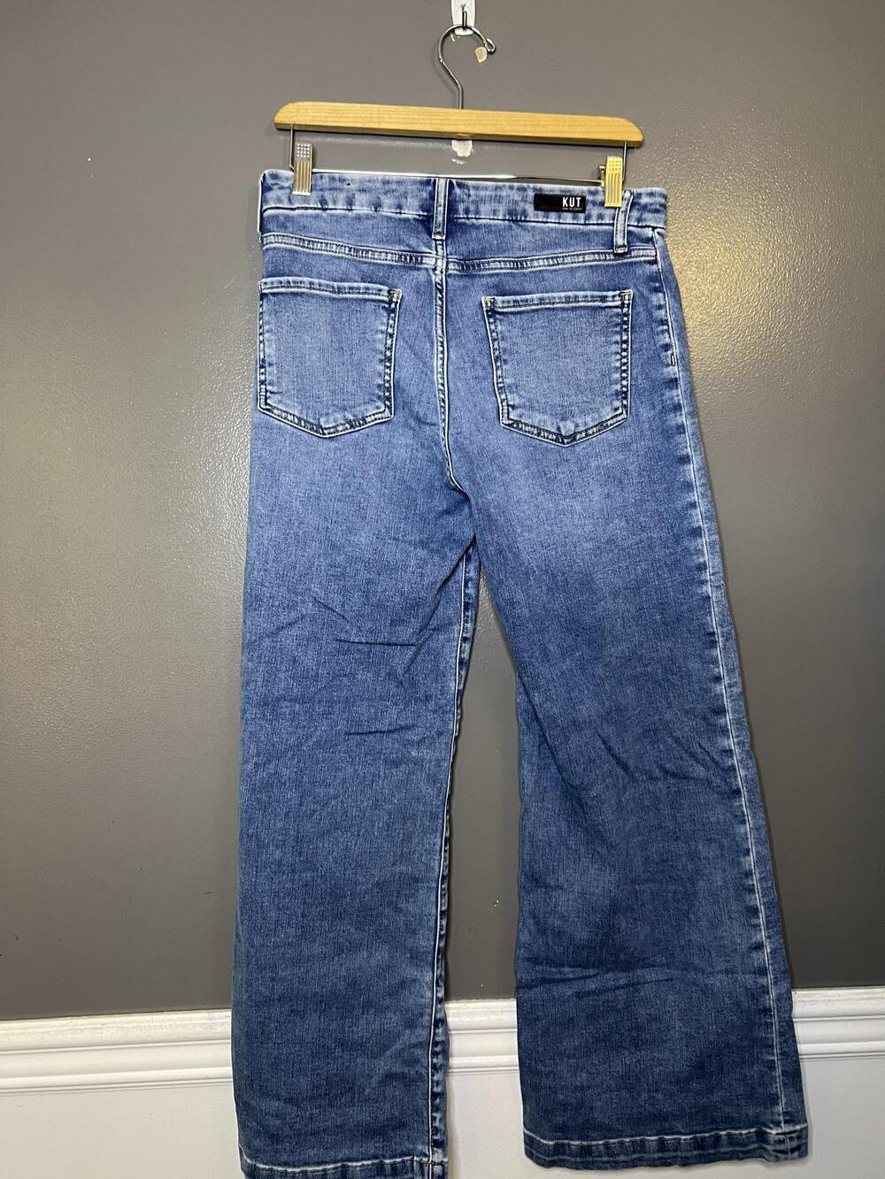 KUT From The Kloth Meg High Rise Wide Leg Jeans Womens 6L Medium Wash Blue Denim - Picture 4 of 9